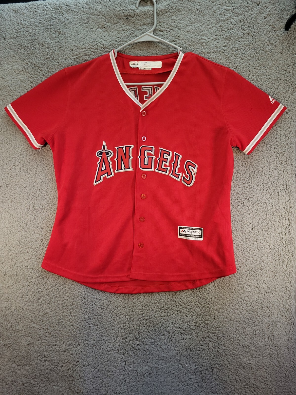 Los Angeles Angels Majestic Official Cool Base Jersey - Red