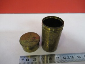 EMPTY Antik Messing Dose Objektiv Leitz Mikroskop Ersatzteil wie abgebildet
