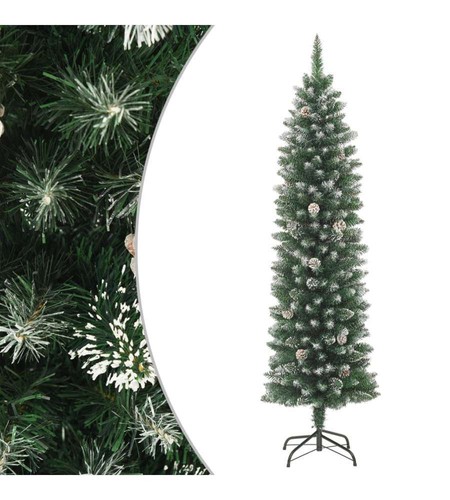 Extra Sottile Albero Di Natale Artificiale - Alaska PE / PVC Premium 210 Cm