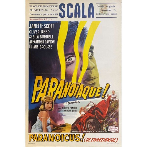 Paranoiac Movie Poster 14x21 In 1963 Freddie Francis Janette Scott Ebay