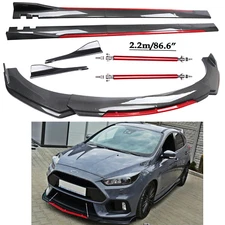 For Ford Focus Front Bumper Lip Spoiler Body Kit Side Skirt Carbon Fiber O