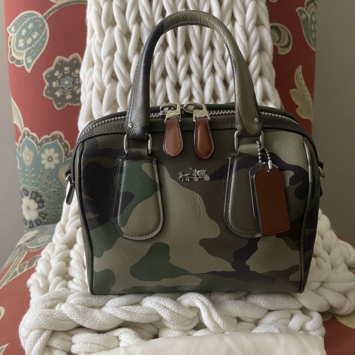 COACH SURREY MINI CAMOFLAUGE HANDBAG RARE HTF SATCHEL CROSSBODY