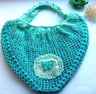 Eco-Friendly Turquoise Ombre Reusable String & Mesh Net Bag - Stylish & Durable