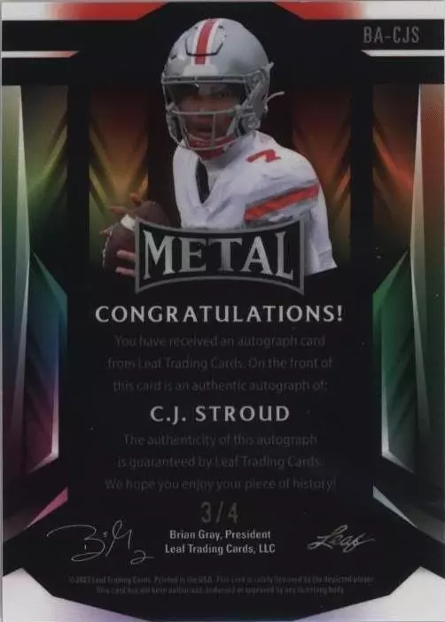 2023 Leaf Metal C. J. Stroud #BA-CJS