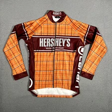 Canari Cycling Jacket Mens Medium Orange Hersheys Chocolate Full Zip Bike Racing