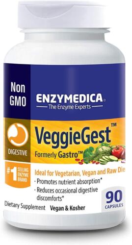 Enzymedica Veggiegest 90 Pillole, Gas, Gonfiore, Digestive Disagio - Picture 1 of 6