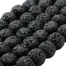 Black Lava Rock Essential Oil Diffuser Stone Loose Bead For Jewelry Making 8mm 1