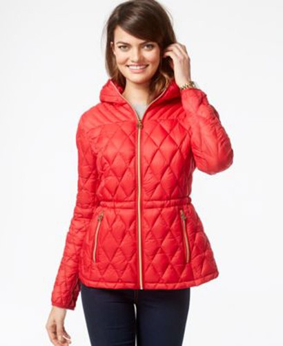 Hooded Quilted Down Puffer Coat-XXL 