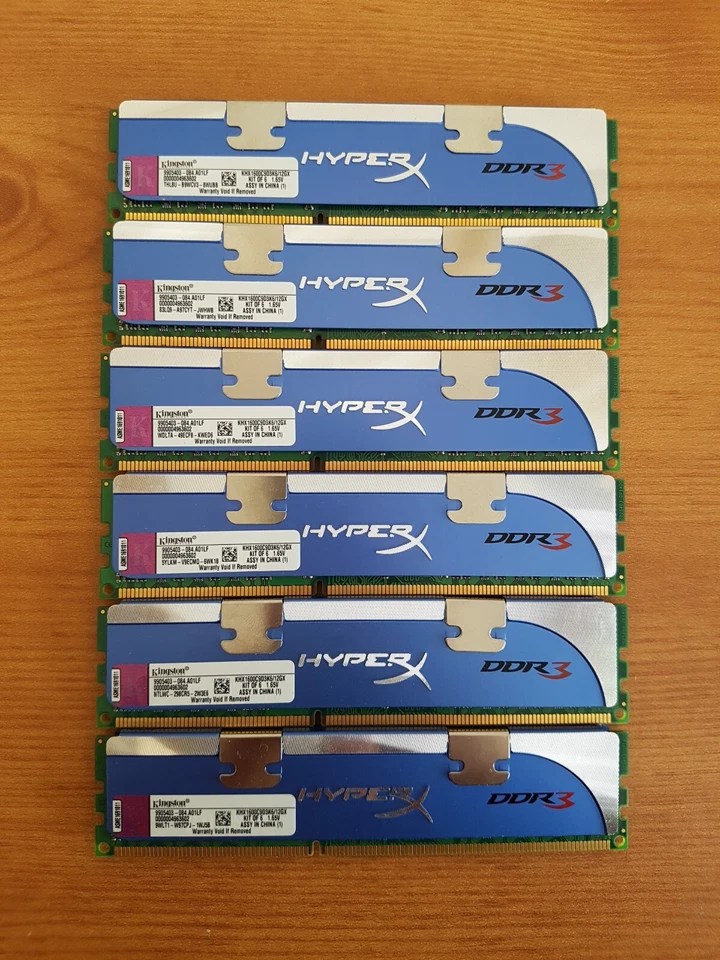 KINGSTON HYPERX DDR3 12GX KHX1600C9D3K6/12GX SET OF 6 / 2GB X 6 MODULES 12GB DES - Image 2 of 2