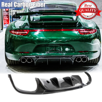 Fit For 2012-2015 Porsche 911 991.1 Real Carbon Rear Bumper Lip Diffuser Spoiler