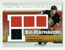 07-08 UD Upper Deck Big Playmakers Andrej Meszaros /50 Quad Jerseys