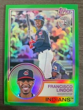 2018 Topps Silver Pack Francisco Lindor 1983 Green Chrome Refractor serial /99