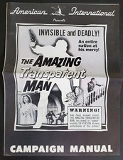 AMAZING TRANSPARENT MAN ORIGINAL PRESSBOOK 1959 NO CUT OUTS 11X15 CHAPMAN