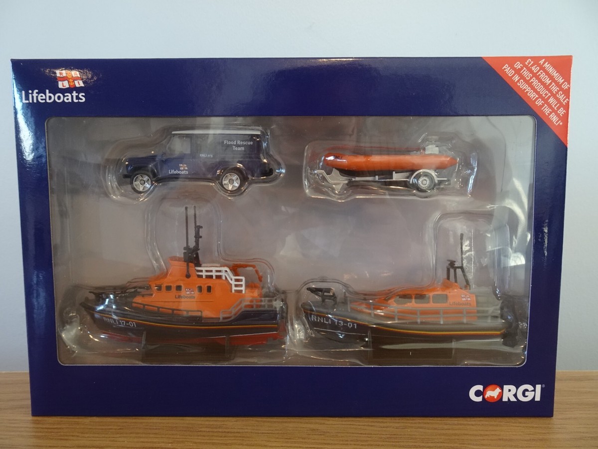 ミニカー LANDROVER CORGI TOYS 3set CORGI TOYS RNLI LIFEBOATS & LAND ROVER CAR & BOAT MODEL GIFT