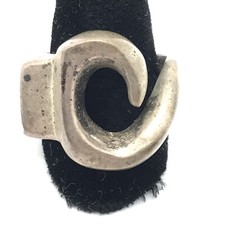 Vintage  Mexico 925 Sterling SIlver Heavy Abstract Moderen Look  Ring sz 9