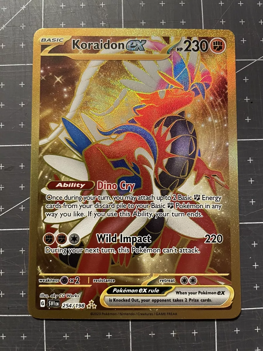 Pokemon TCG Scarlet and Violet Koraidon EX Hyper Rare Gold 254/198 Secret  Rare