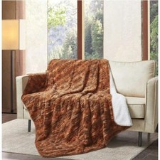 SEQUOIA BARK Super Soft Sherpa Luxury Throw Light Weight Couch Blanket 50" x 70"