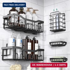Adhesive Shower Caddy, 5 Pack Rustproof Stainless Steel Bath Organizers With Lar