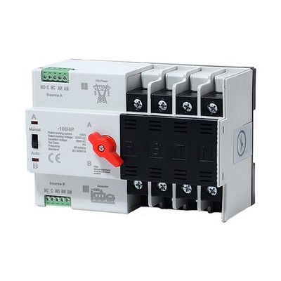 NEW ATS PC Dual Power Automatic Power 4Pole 100A 220V Transfer Switch Grid
