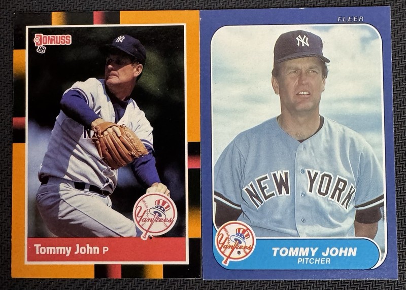 1986-1988 MLB Donruss/Fleer Baseball - Tommy John P NYY “Vintage” Cards 💎🔥