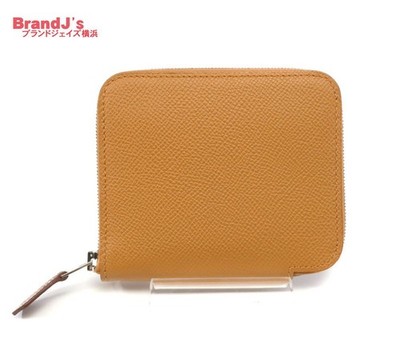 Unused Hermes Azap Compact Silk-In Wallet Coin Case Camel系 HERMES /34712