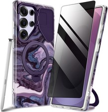 GVIEWIN Galaxy S25 Ultra Magsafe Case w/ Privacy Screen Protector  Ring Holder