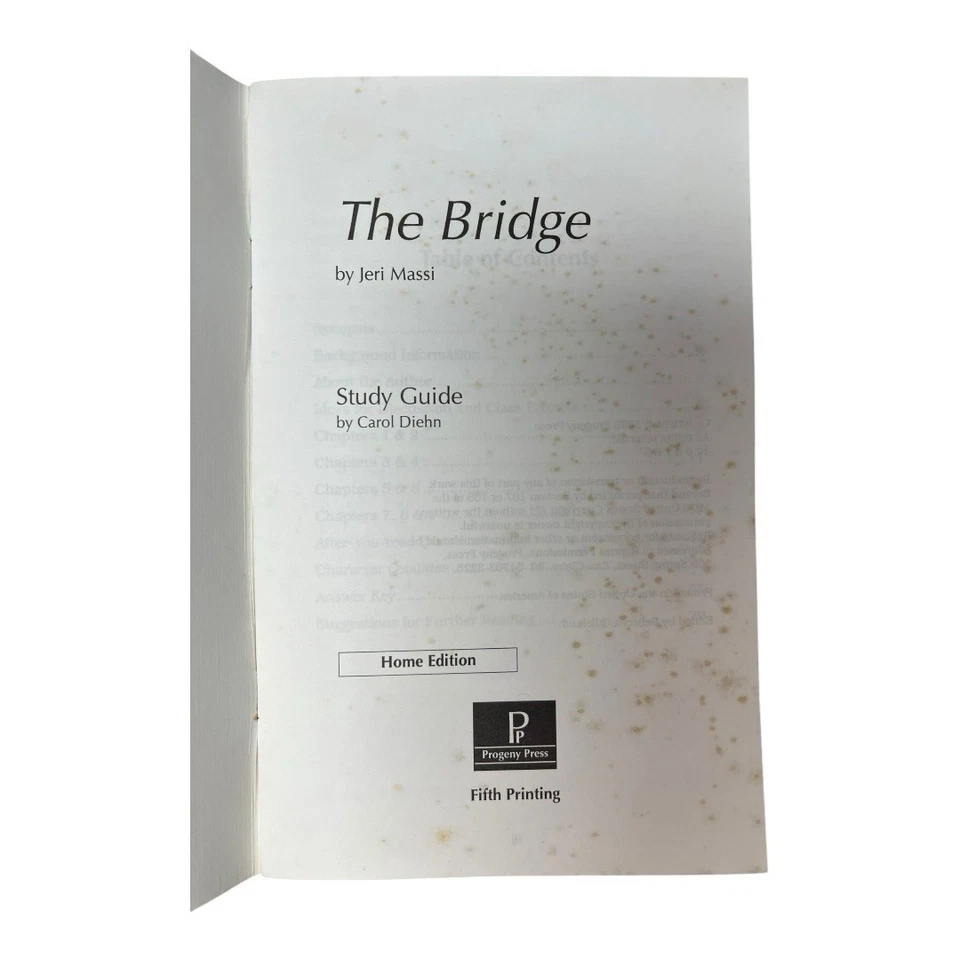 The Bridge Study Guide By Carol Diehn Home Edition~1993 Progeny Press #201H P502 - Image 2 of 4