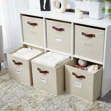 6/12pcs 11"/13" Cube Storage Bins Collapsible Storage Basket | Fabric-ZengC