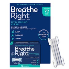 Breathe Right Extra Strength Nasal Strips Clear Sensitive Skin 72 Count