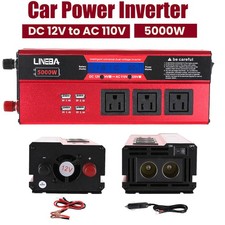 5000W LCD Car Power Inverter DC 12V To AC 110V Modifie Sine Wave Solar Converter