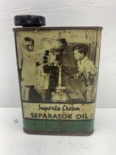 Rare Vintage Superla Cream Seperator Pint Can Fantastic Graphics Standard Oil