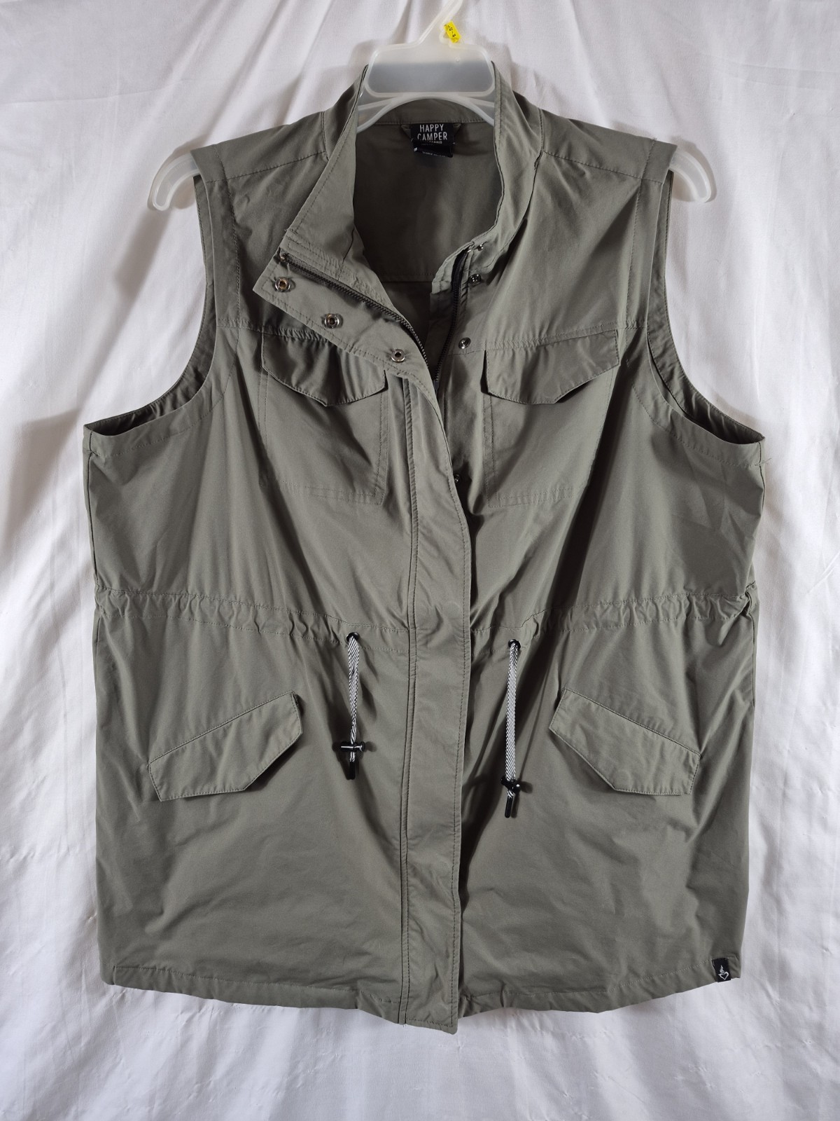 Chaleco Happy Camper by Torrid para mujer gris utilitario con cordón cintura talla grande 2X