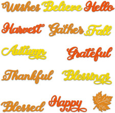 Fall Words Die Cuts for Card Making and Scrapbooking, Thanksgiving Words Cutting