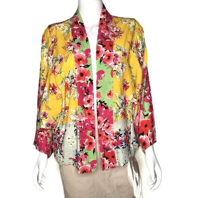 Akemi + Kin Anthropologie Vibrant Tropical Floral Kimono Duster Womens SZ OS