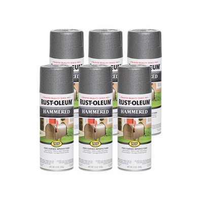 Rust-Oleum Stops Rust Hammered Paint 6 Pack Gray Durable Corrosion Resistant