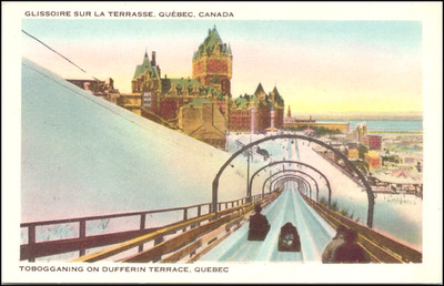 Canada, Tobogganing on Dufferin Terrace, Quebec-Postcard Y344