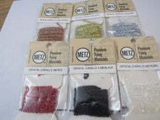 6 Metz Crystal Chenille Fly Tying Material in 6 Colors New (see Details)