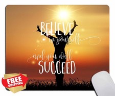 Inspirational Mouse Pad Believe in Yourself Office/Gaming Non-Slip Rubber Bas...