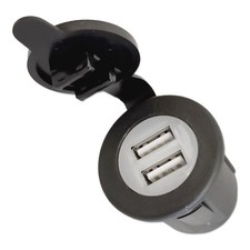 USB Typ A Doppelsteckdose 12V 2,1A Ø29,5mm KFZ Ladebuchse USB-Buchse Einbau Snap
