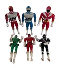 Vintage Mighty Morphin Power Rangers Action Figures 90s Black Red Blue Lot Of 6