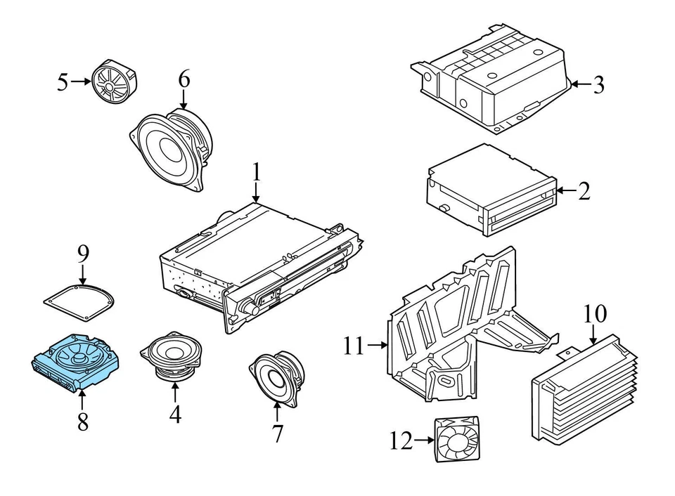 BMW 650I XDRIVE 2012-2018 - Altavoz central derecho subwoofer/woofer (alta alta fidelidad) Foto 3 de 4