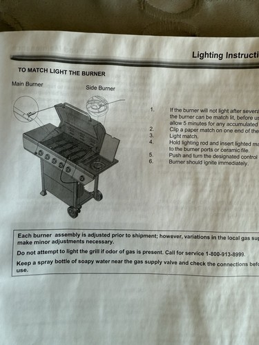 NEXGRILL Model# 720-0888N Outdoor Gas Grill Owner's Manual - Picture 8 of 14