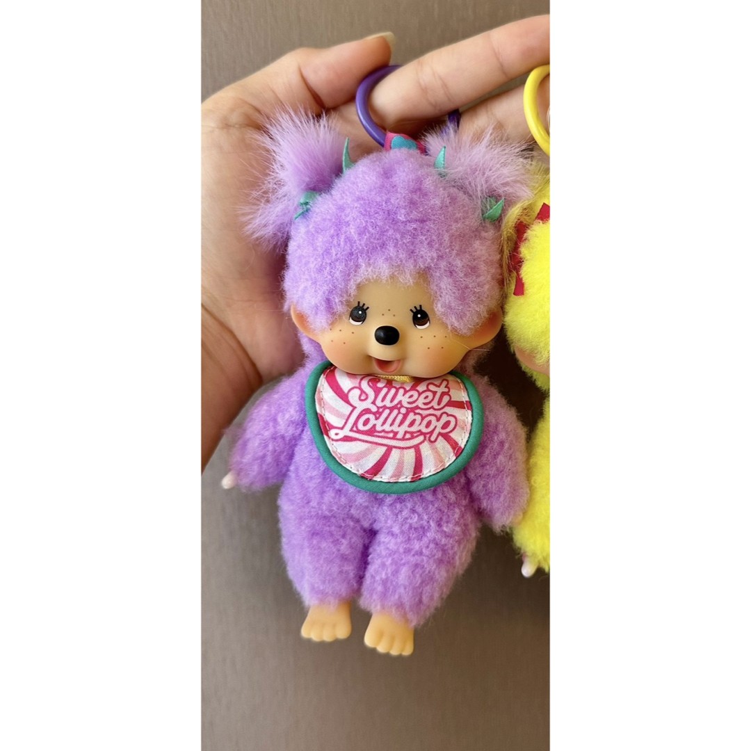 【専用】MONI୨୧*様⑯ Sekiguchi Monchhichi Sweet Lollipop Keychain Purple Plush Toy Doll