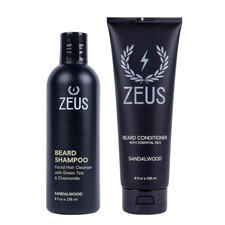 Beard Wash Set - Shampoo Conditioner with Green Tea Sandalwood