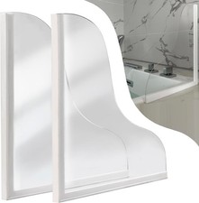 Shower Splash Guard Large Bathtub Water Blocker Waterproof Silicone Acrylic 2pcs