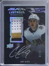 2019 SPx UD Black Lustrous Rookie 57/75 Tier 2 Cody Glass #LR-CG Patch Auto 09a0