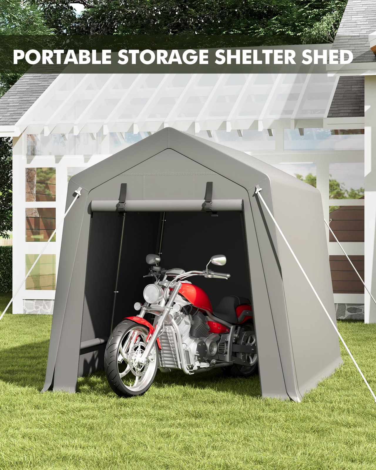 6x6/6X8/10x10/7X12 Outdoor Storage Shelter Shed Carport Canopy Garage Car Tent