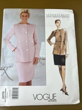 Vintage VOGUE  Pattern Geoffrey Beene #2275  Jacket And Skirt Sz 12 14 16 UC/FF