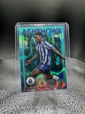 2024-25 Topps Chrome UEFA Samu Aghehowa Aqua Refractor #/199 Porto