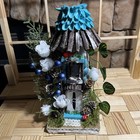 Lighted Dollhouse 6" Fairy Garden Charm   OOAK handcrafted USA — photo 5